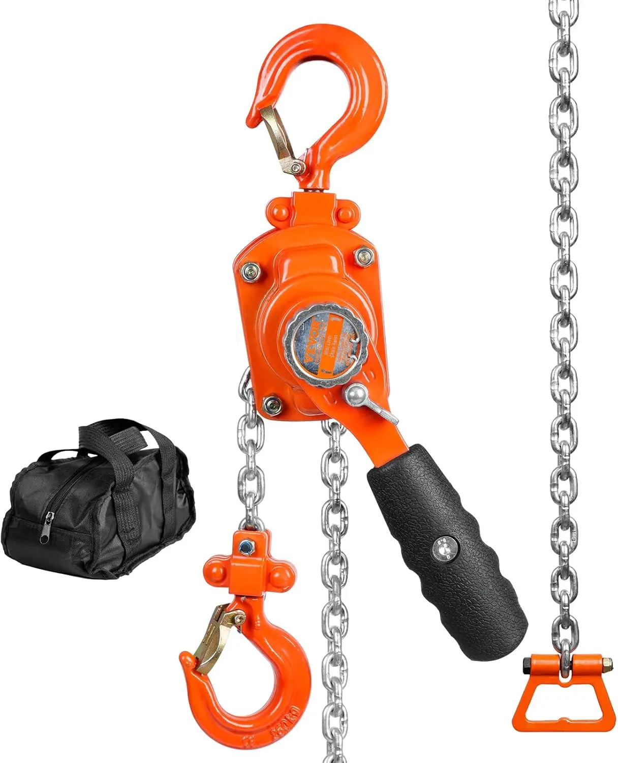 

1/4 Ton Manual Chain Hoist, 550 lbs Capacity with Dual-Pawl Brake & 360° Hook for Garage Factory Dock