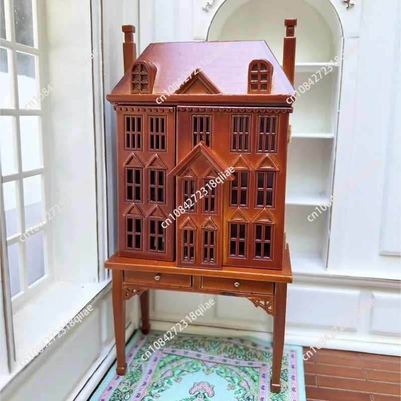 for 1: 12 European Style Furniture Decorations Mini Carved Tables and Chairs Computer Desks and Chairs  Scenes Ob11 Furniture