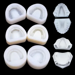 2pcs Dental Silicone Plaster Model Mold Mould 3 sizes Standard Teeth Mold Molding Kit Of Edentulous Jaw Complete Cavity Block