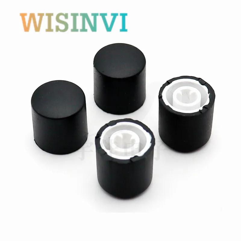 5-10PCS Rubber Knob Cap Diameter 16mm Height 16mm Without Indication Mark D-Shaft Inner Hole 6mm Soft Rubber Knob