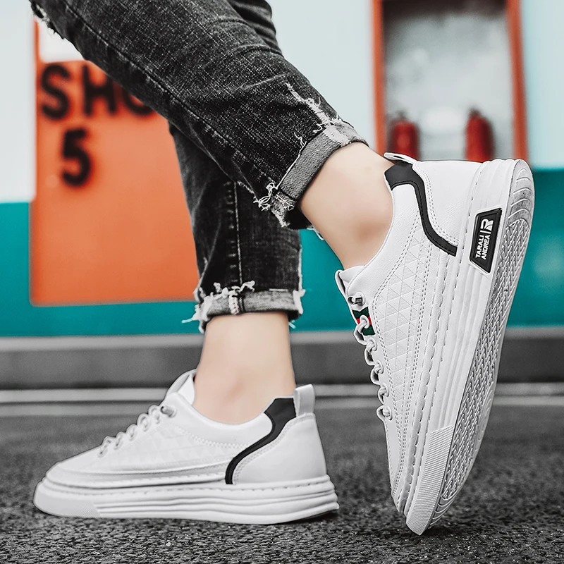Herren-Freizeitschuhe für Frühling und Sommer, atmungsaktive, schnürsenkellose Lederschuhe, superweich und strapazierfähig, Herren-Boardschuhe – Detail 6