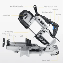 Multifunctional Band Saw Machine Horizontal Stainless Steel Aluminum Cutting Machine High Precision 45 Degree Sawing Machine 110