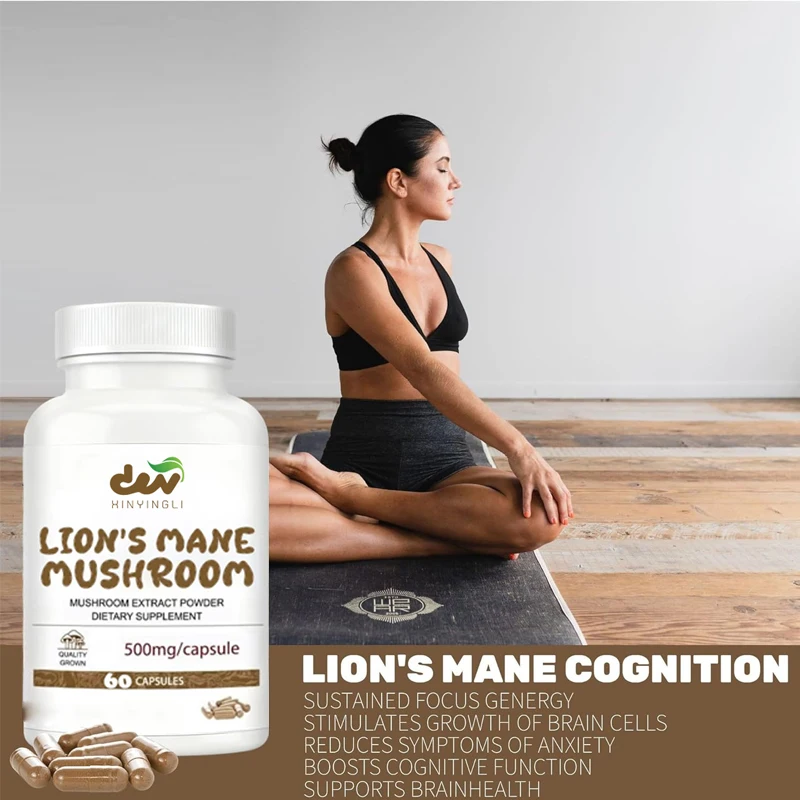 Lion Mane Mushroom Extract Capsules - Monkey Head Mushroom Contains Β - Glucan, Immune Support Supplement view 3