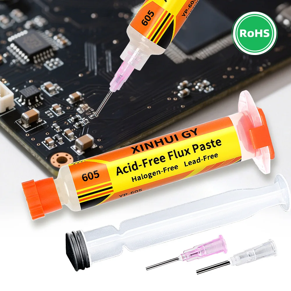 605 10ml No Resistance Non-Conductive Acid Free Lead-Free Halogen-Free 605 Solder Paste BGA Flux Paste Solder Oil Flux