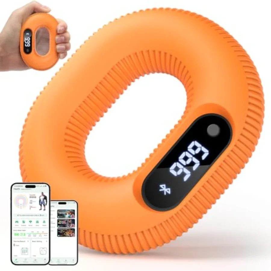 

Smart Bluetooth Hand Rehab Exerciser Silicone Grip Strength Trainer with App Tracking for Injury Recovery Arthritis Relief Fing