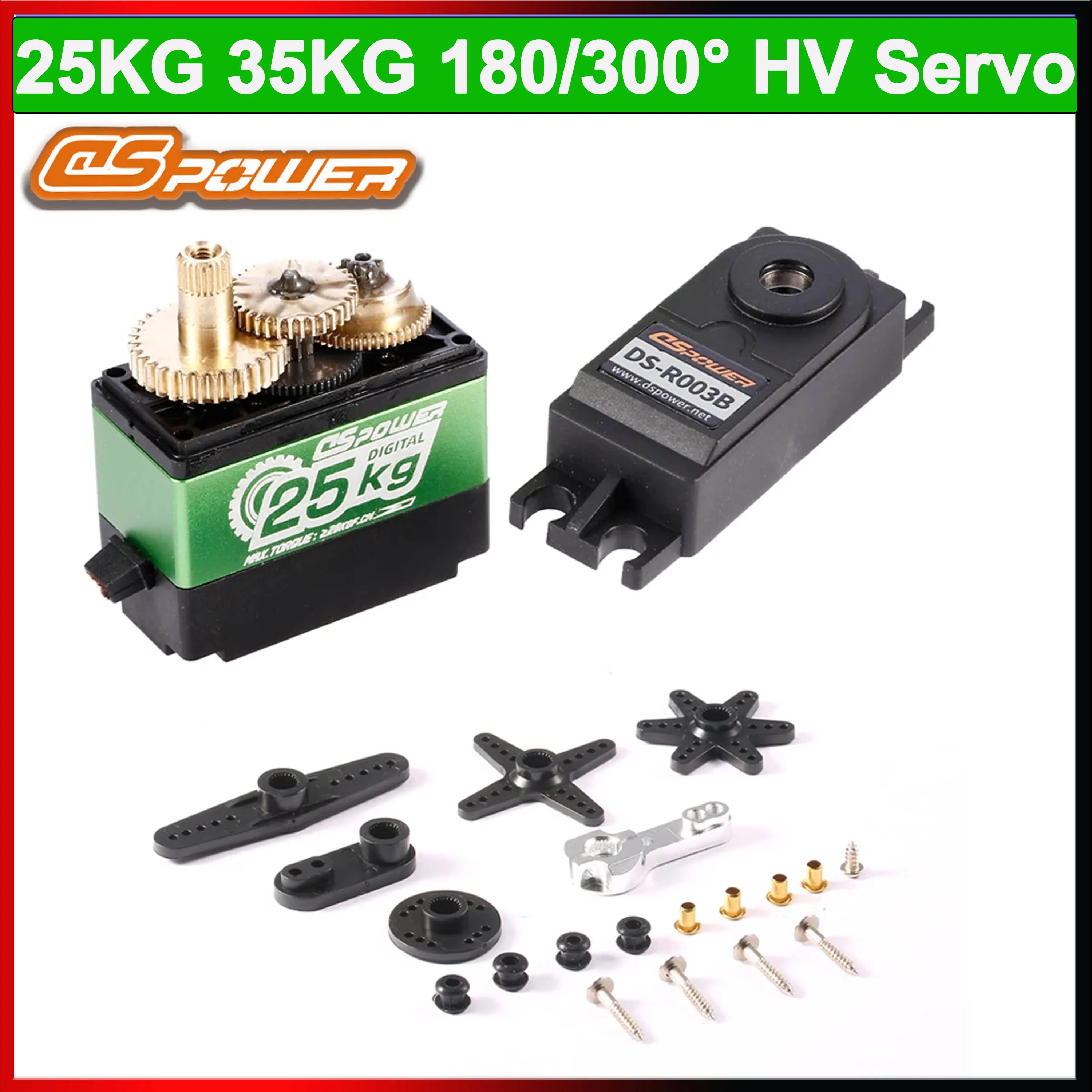 

DSpower 25KG 35KG 8.4V HV Digital Servo Metal Gear Waterproof Servo for 1/8 1/10 RC Car TRX4 TRX6 SCX10 arrma 104001 slash maxx