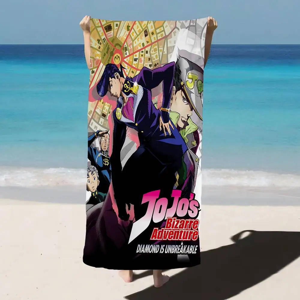 Adventure Anime J-Jojo Microfiber Printed Beach Towel Mountain Climbing Yoga Beach Swimming Running Absorbent Soft Towel