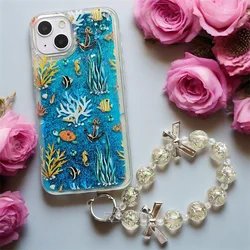 Coral Cat Dolphin For Huawei Mate 60 Pro P60 Nova 11 Pro 10SE 10 Lite 9SE Honor X50 Cases Glitter Shiny Liquid Quicksands Cover