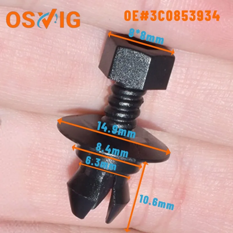 

10pcs Oe# 3c0853934 Applicable To Plastic Screws, Rivets And Clips For The Skirt Trim Trim Strips Of Volkswagen And Audi