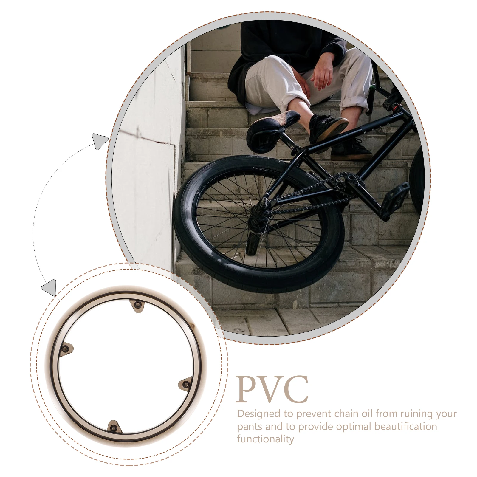 

Bicycle Chainring Guard Compatible with Mtb and Road Bikes Enhances Appearance Prevents Chain Oil Stains Strong PVC Material