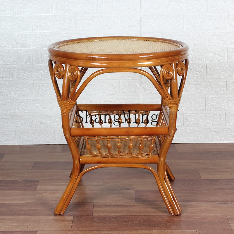 

CL rattan bedroom small coffee living room table household retro balcony coffee rattan furniture