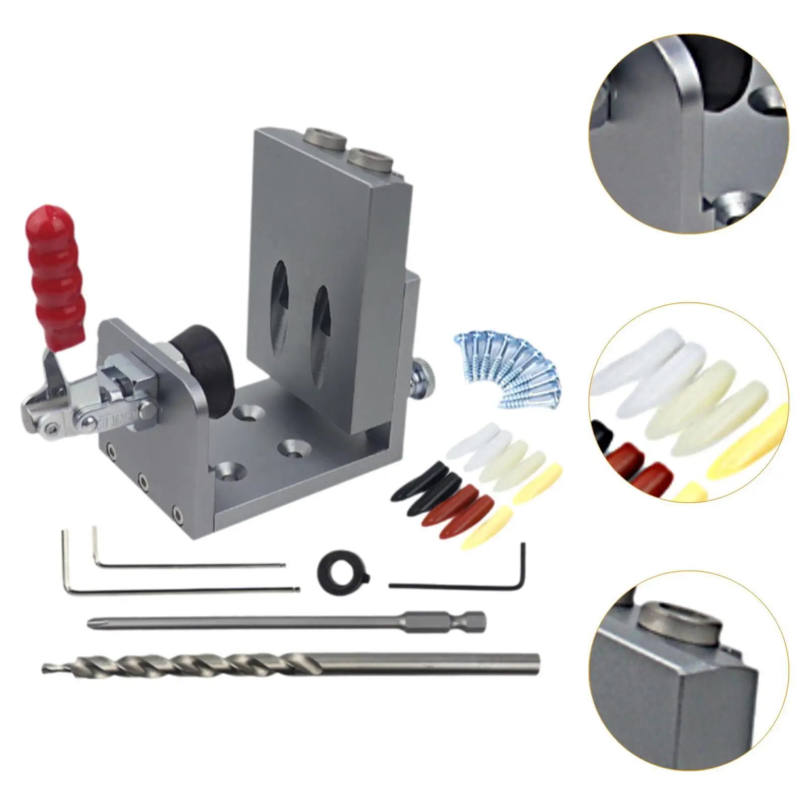 Pocket Hole Drill Guide Jig Set for Woodworkers Multifunctional Portable Oblique Hole Positioning Tool Joinery Woodworking Tool