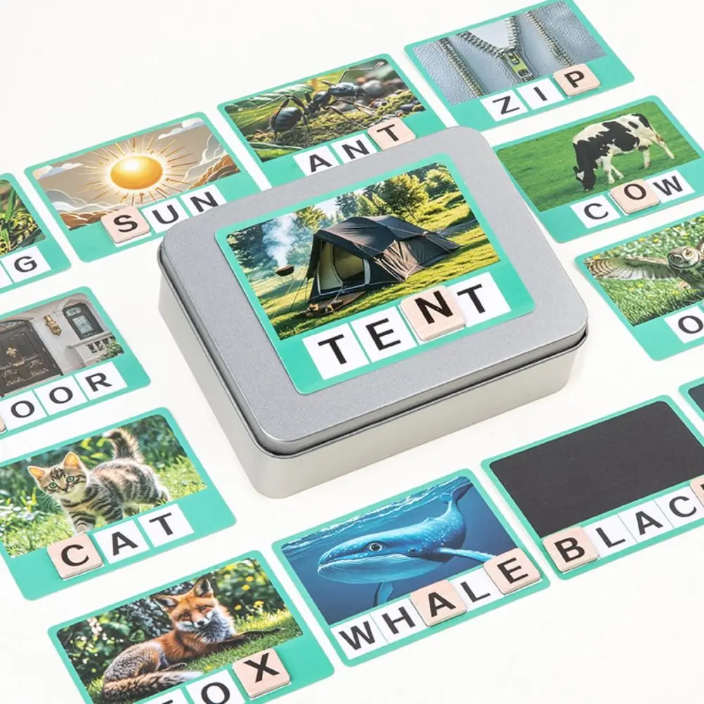 Holzpuzzle, Alphabet, Rechtschreibspiel, Alphabet, Tierzauber, das Wortspiel, bunt, niedlich, Buchstabe, Rechtschreibblock, Kindergeschenk