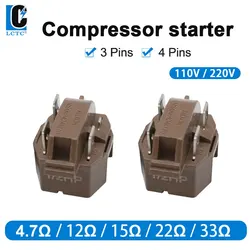 LCTC PTC Refrigerator Freezer Starter Relay For Refrigerator 110V 220V 3/4Pins Cooling Compressor Relay 4.7/12/15/22/33ohm