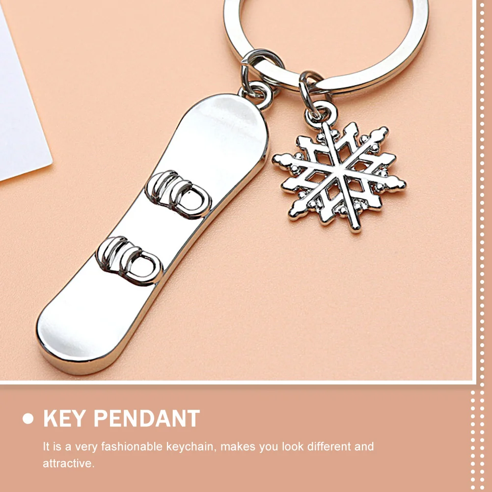 5 Pcs Snowboard Keychain Portable Skis Pendant Adorable Sled Ring Hanging Zinc Alloy Bag Child