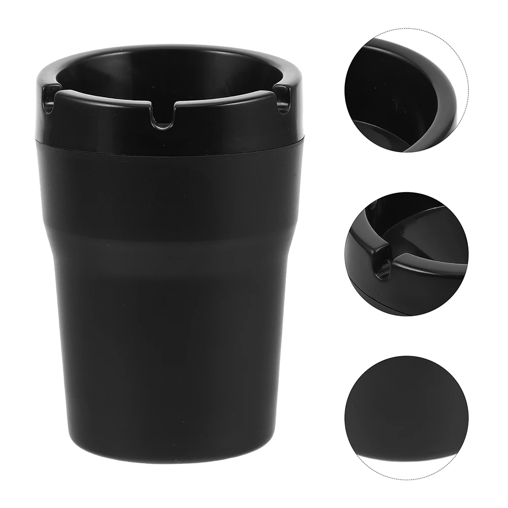 

2 Pcs Car Ashtray Ashtrays for Cars Multifunction Black Flame Retardant Pp Travel