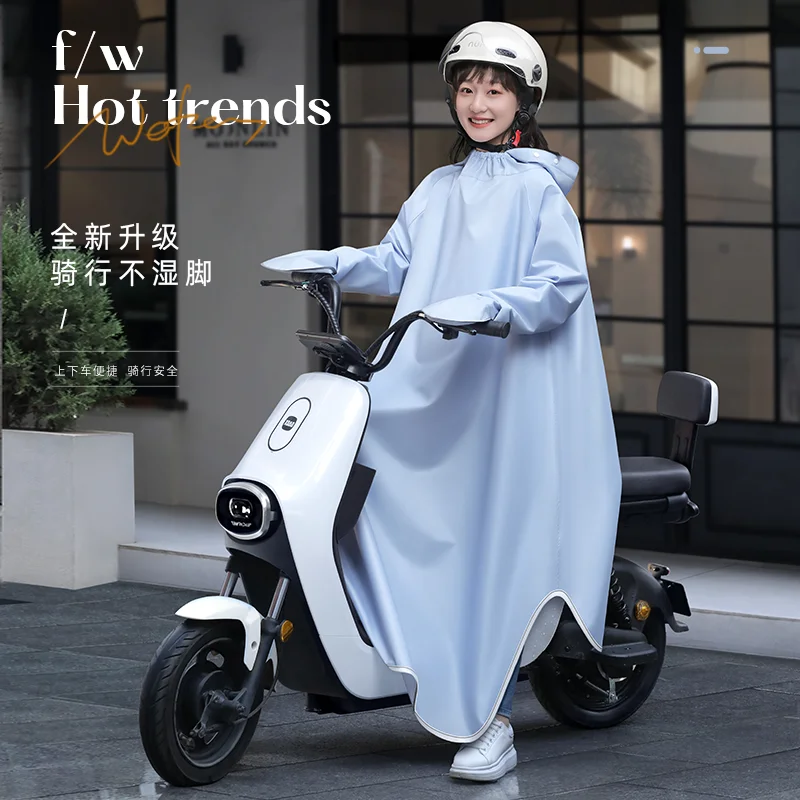 Raincoat Electric Battery Motorcycle Men Suit Long Full Body Rainproof Single Adult Sleeved Riding Poncho