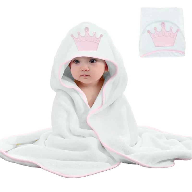 

100% Cotton Terry Baby Bathrobe Towel Cartoon Hooded Skin-Friendly Soft Absorbent Machine Washable All Season for Toddler 0-3Y