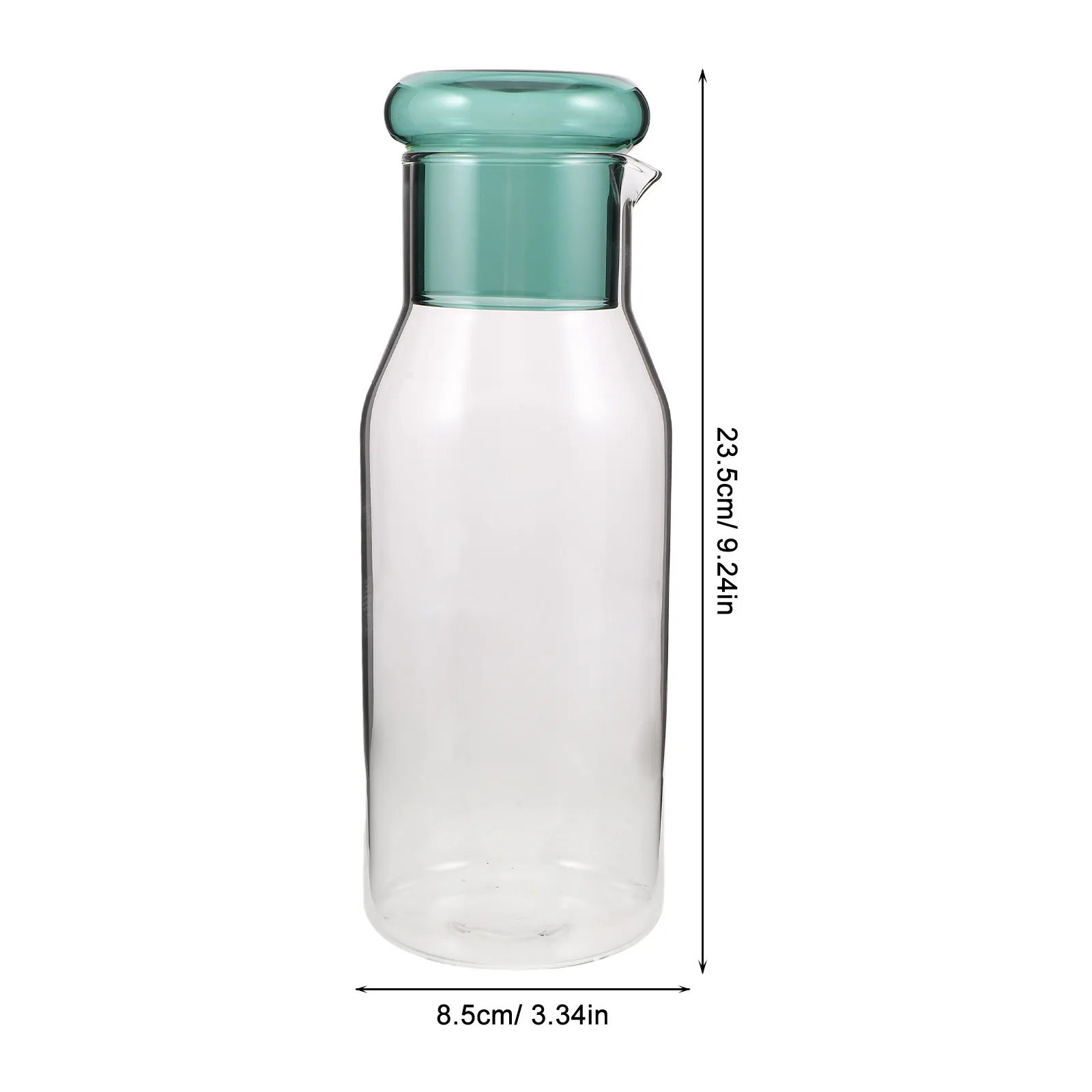 Transparent Glass Water Jug Bedside Carafe Fridge Pitcher Juice Container Beverage Dispenser Drinking Jug for Kitchen Nightstand