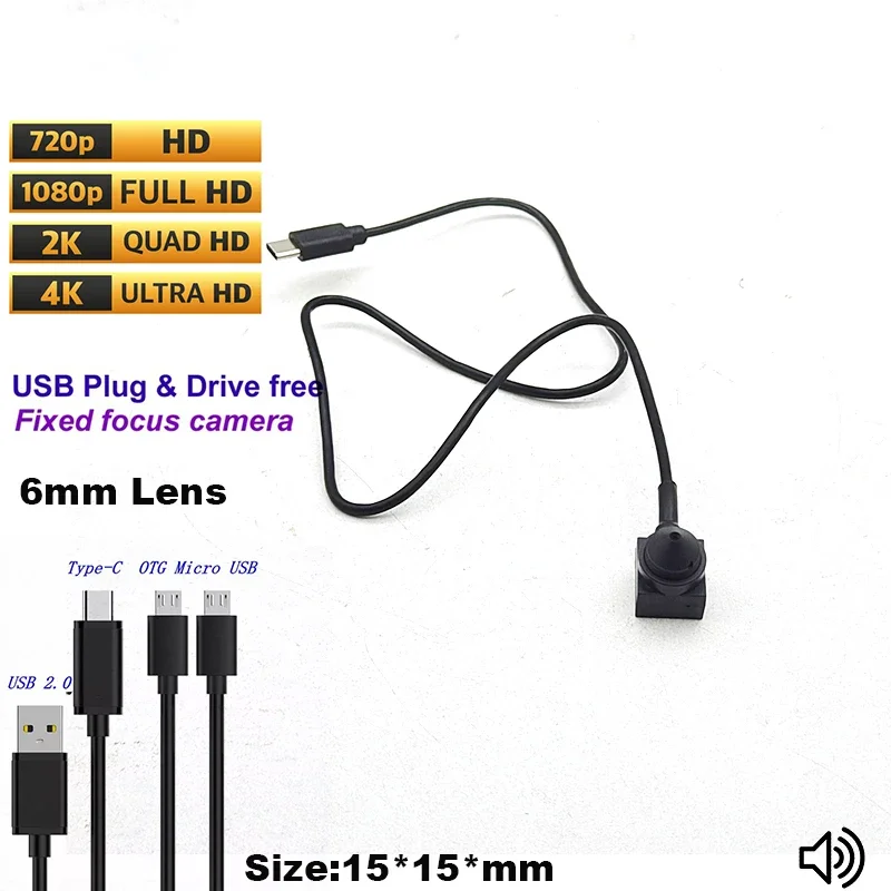 

OEM ODM High Quality Mini Usb Camera Customized NO Heating Micro Size UVC OTG 1080P 720P 4MP 8MP Mini Webcam TYPE-C Android Use
