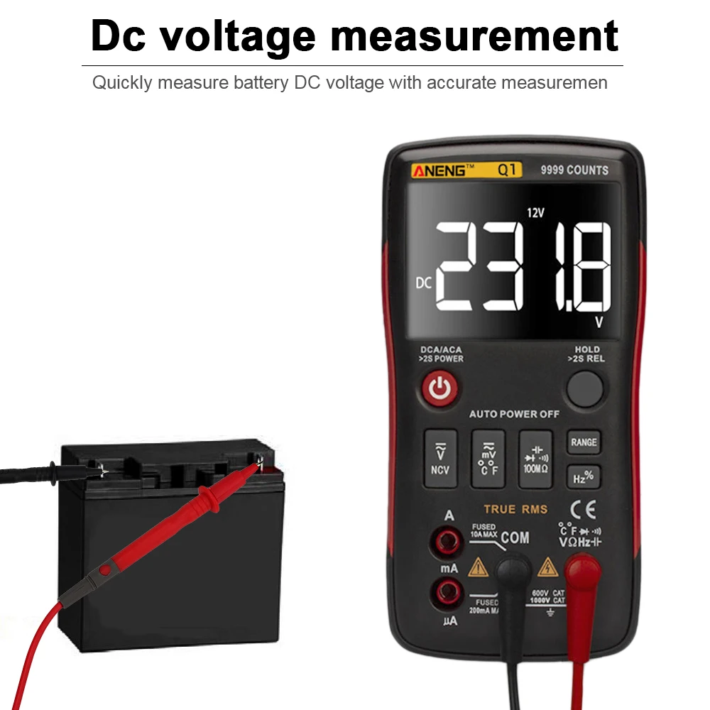 Q1 Digital Multimeter Transistor Capacitor NCV Ohm Tester 9999 Counts With Analog Professional Multimetro True RMS Auto