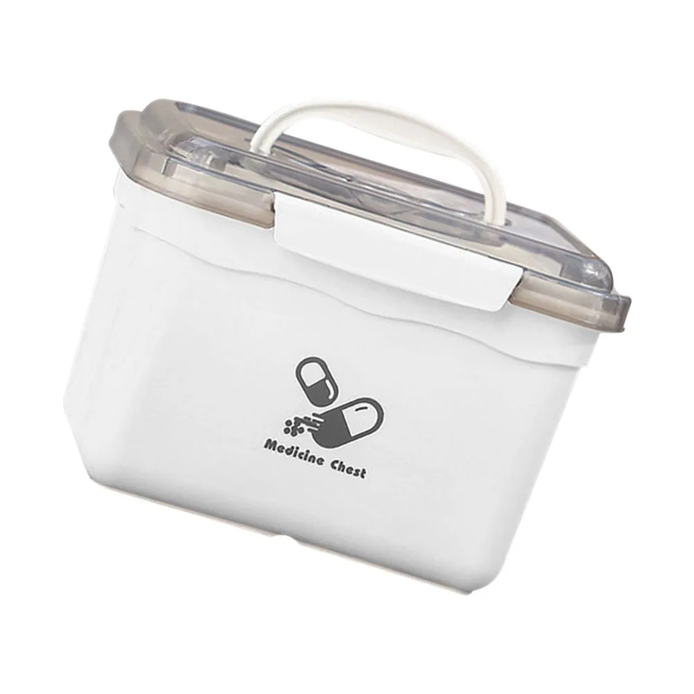 

1Set Portable Medicine Chest Dual-Layer Large Capacity Medicine Case Ergonomic Handle Household First Aid Box Versatile Storage