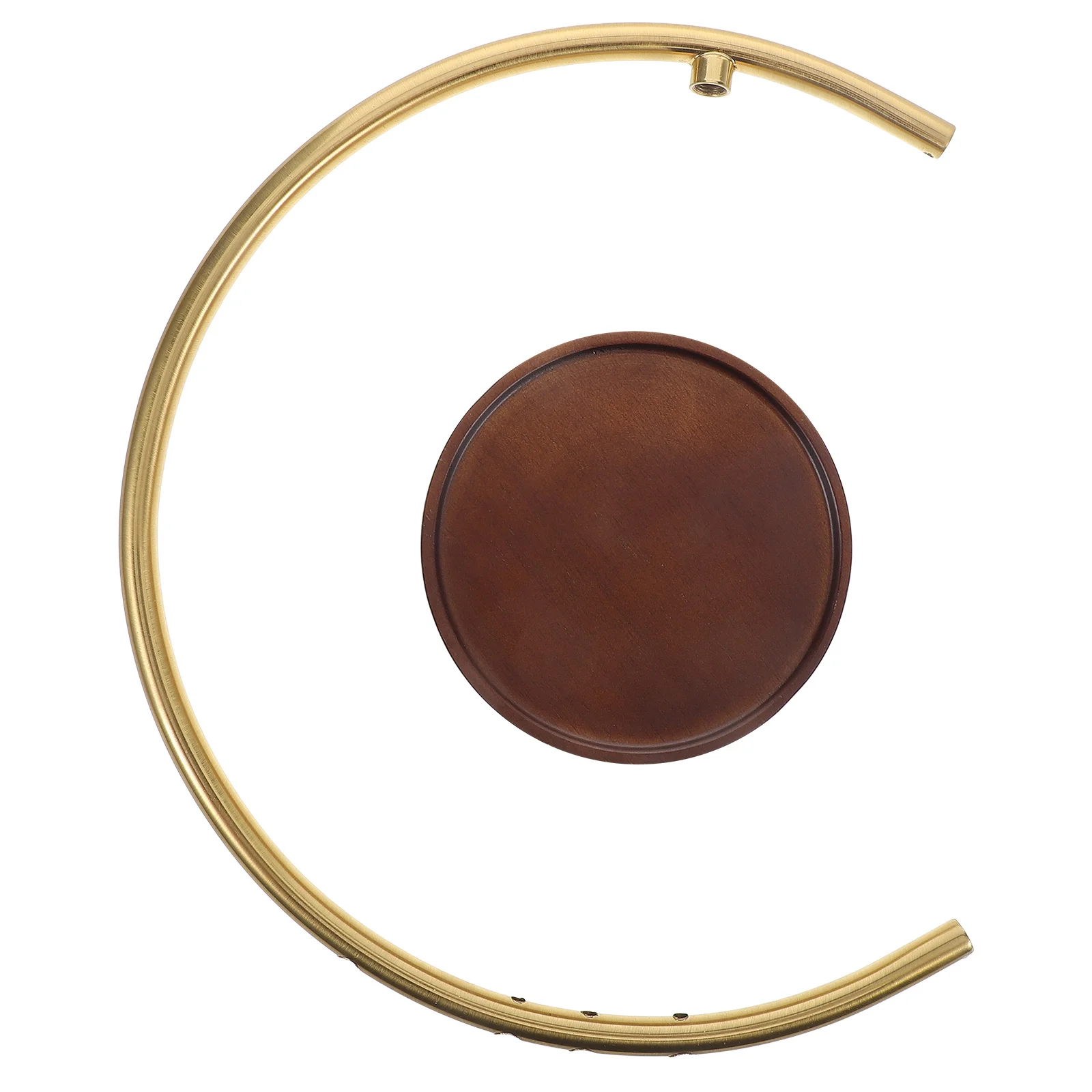 

1Set Moon Shape Aroma Lamp Stem with Wooden Base Curved Warmer Lamp Holder Cozy Fragrance Diffuser Relaxing Light Stand