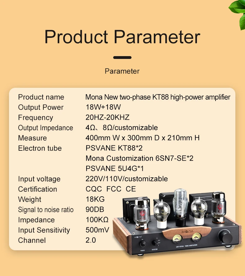 Audio Amplifier Power 18w*2 Tube Amplifier Vacuum Tube Hifi Transformer Power Amplifier Professional