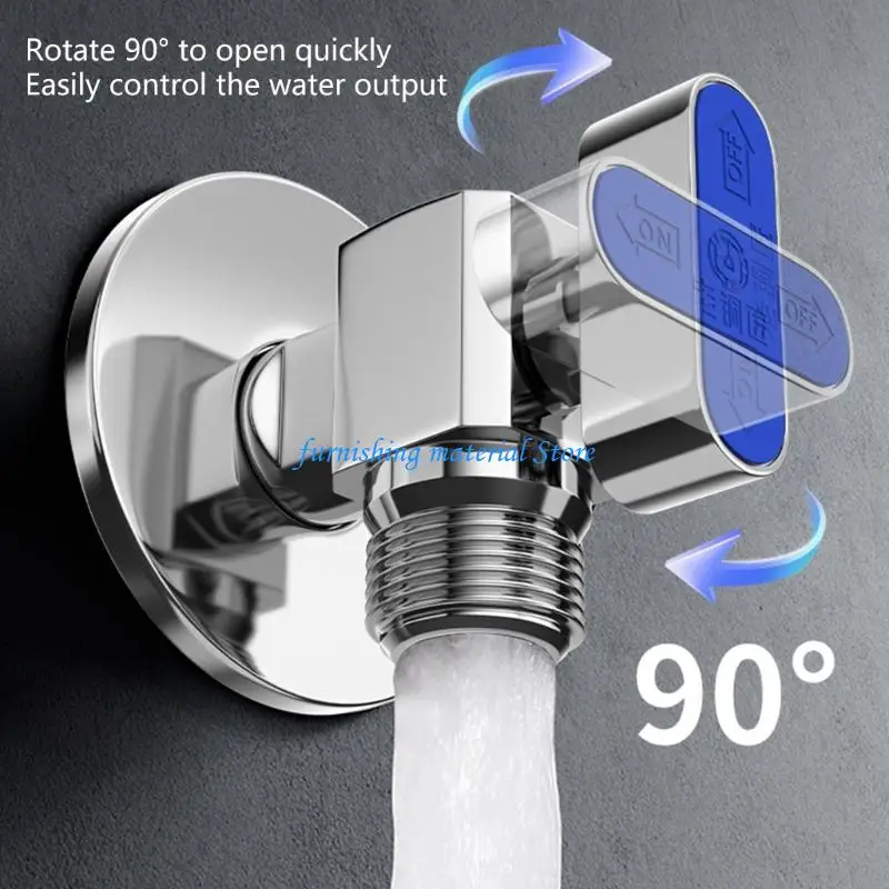 

Y5GD Brass Stop Valves for Kitchen Bathroom Use 1/2Inch Inlet and Outlet 1/4 Turn With Adapter for Hot and Cold Water Use