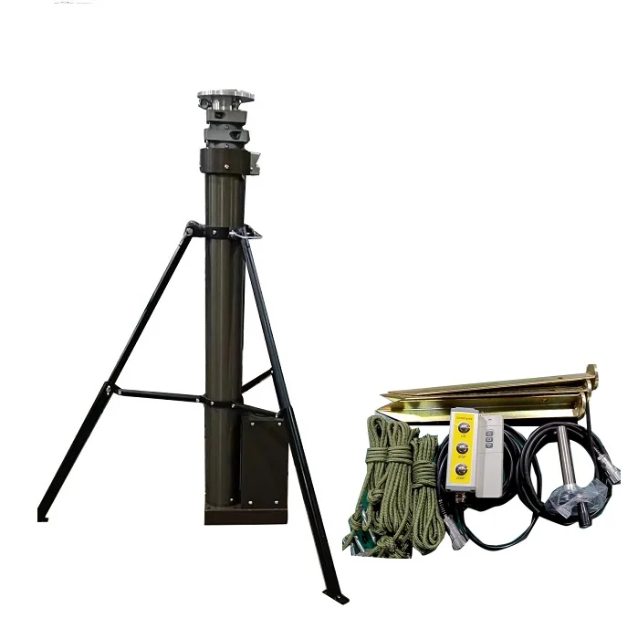 

Vehicle or Field Mounted Electric Power Nearly Backlash-free Telescopic Spindle Masts 3 Meters 12m with Tripod