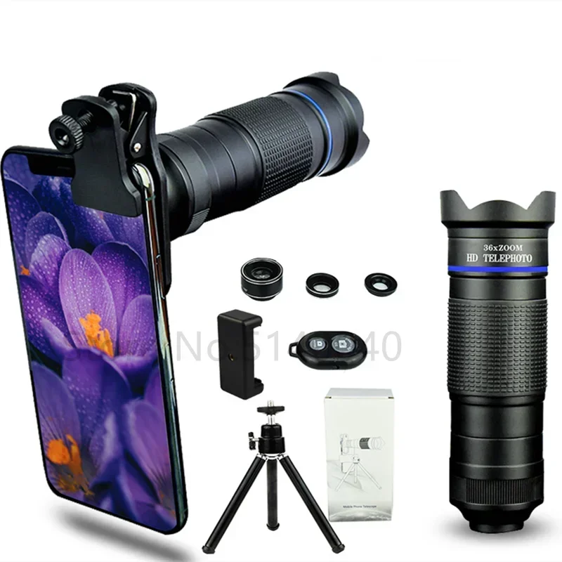 Mobile Phone Telescope HD Telephoto Lens Portable External Mobile Lens 36X ZOOM High-power HD Photo Telescope