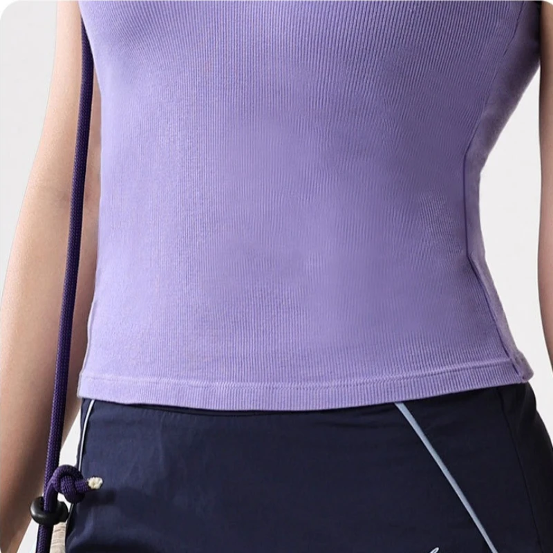 سترة لياقة بدنية نسائية متباينة الألوان بدون ظهر للتخسيس والتخسيس، كوب من قطعة واحدة ملولب، حمالة صدر رياضية للجري والبيلاتيس