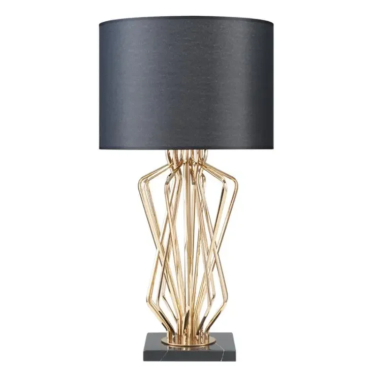 Postmodern Led Table Lamp  Contemporary Desk Bedside Metal Lamp Marble Base Luminaire White Black Luster
