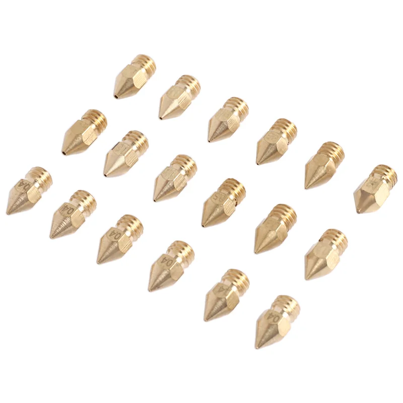 

ABJY-18 шт. сопла для 3D-принтера M6, экструдер, латунная насадка, печатающая головка (2X0,2 мм + 2X0,3 мм + 6X0,4 мм + 2X0,5 мм + 2X0,6 мм + 2X0,8 мм + 2X1,0 мм) для