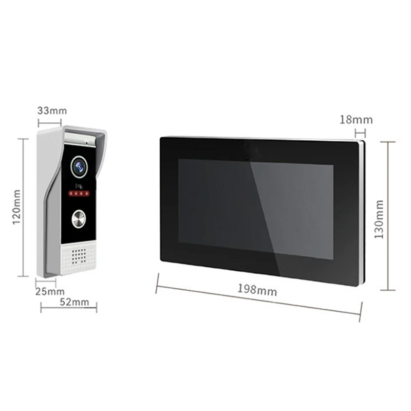 ABGR-جرس باب يتضمن شاشة عرض فيديو شقة الاتصال الداخلي 7In نظام مراقبة اللمس الكامل TUYA Wifi المنزل فيديو إنترفون باب الهاتف أطقم
