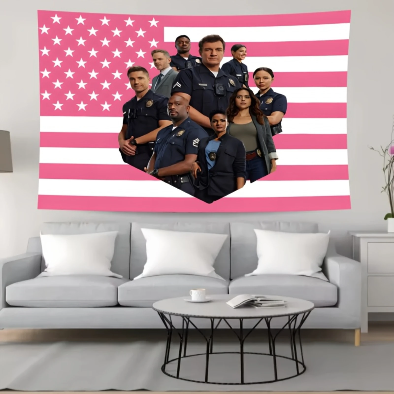 Lucy Chen R-rookie Inspired and White American Flag Tapestry Bedroom Living Room Home Dorm Decor Art Home Decor