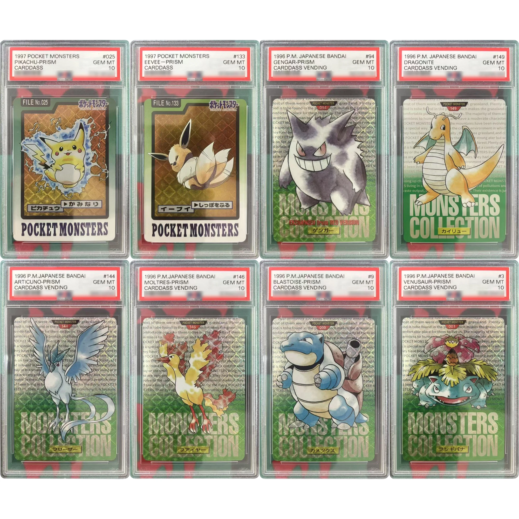 

1996 PTCG Eevee Gengar Moltres Venusaur 10Points Rating Card Blastoise Copy Version Diy Game Anime Collection Cards Gift Toy