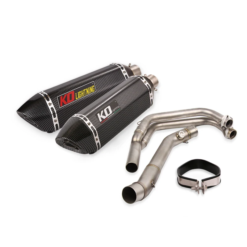 

For Yamaha R3 R25 YZF-R3 MT-03 Slip On Motorcycle Exhaust System Mid Connect Link Tube Stainless Steel 470MM Muffler Tail Pipe