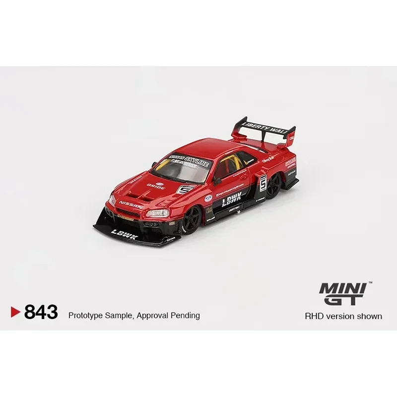 PreSale MINIGT 843 LBWK ER34 Super Silhouette Skyline 1:64 Diecast Diorama Model Collection Miniature Toys