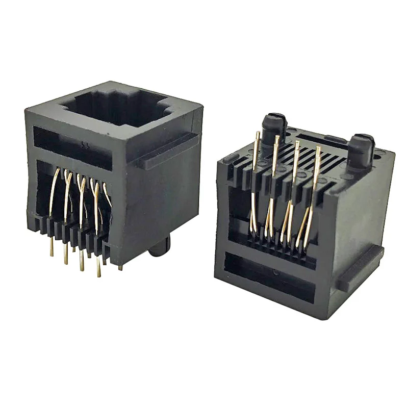 

10PCS 5222 RJ45 interface has 180-degree vertical DIP plug with 8P8C mushroom pins, H = 16.3mm
