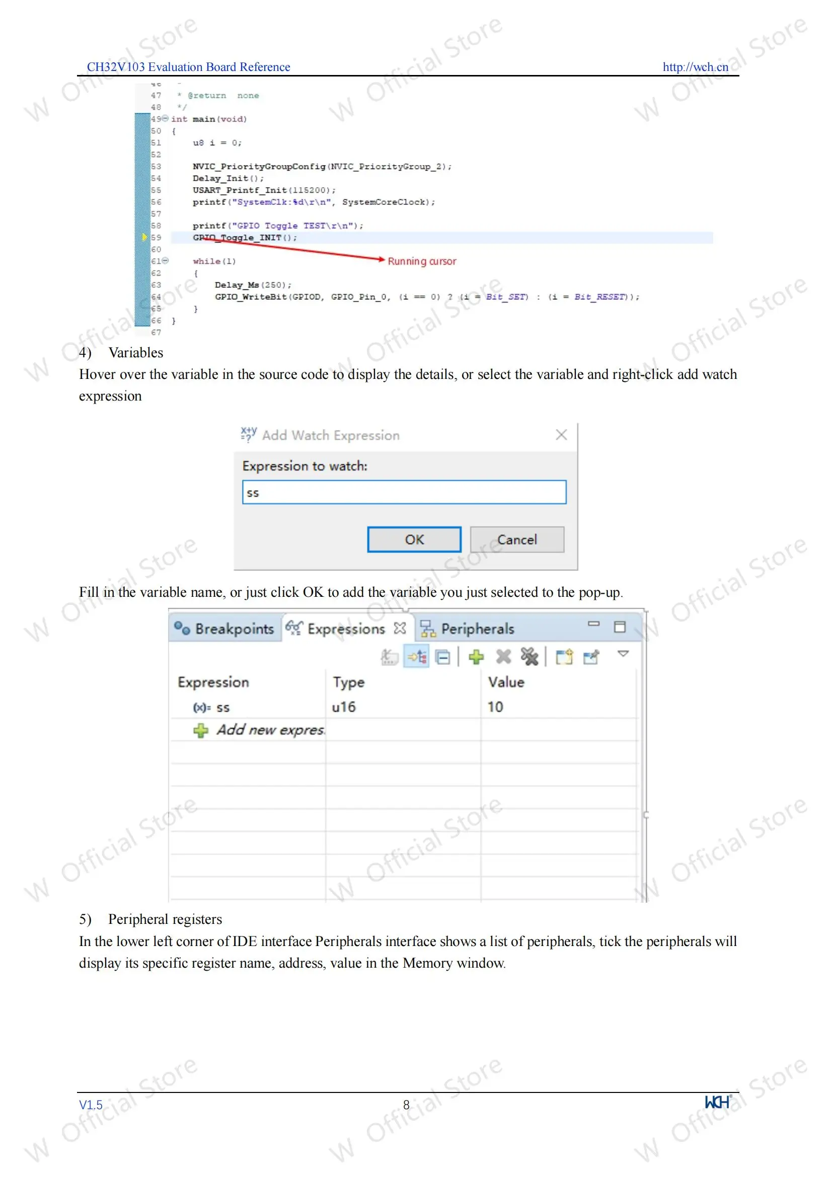 CH32V103-Entwicklungsboard, On-Board WCH-Link-Debugger CH32V103R8T6 Mikrocontroller-Evaluierungsboards – Detail 10