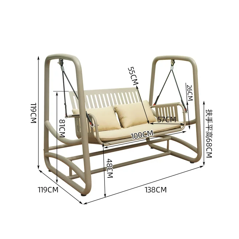 Leisure Outdoor Balcony Swing Room Garden Rocking Chair Balcony Terrace Double Cradle