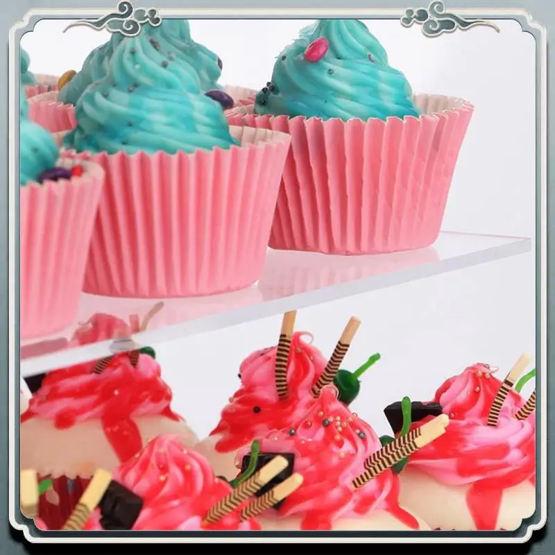 Durable 4 Tier Acrylic Cupcake Stand,Square Cupcake Display Stand For Birthday, Baby Shower, Tea Party And Wedding Decor 30 X 30