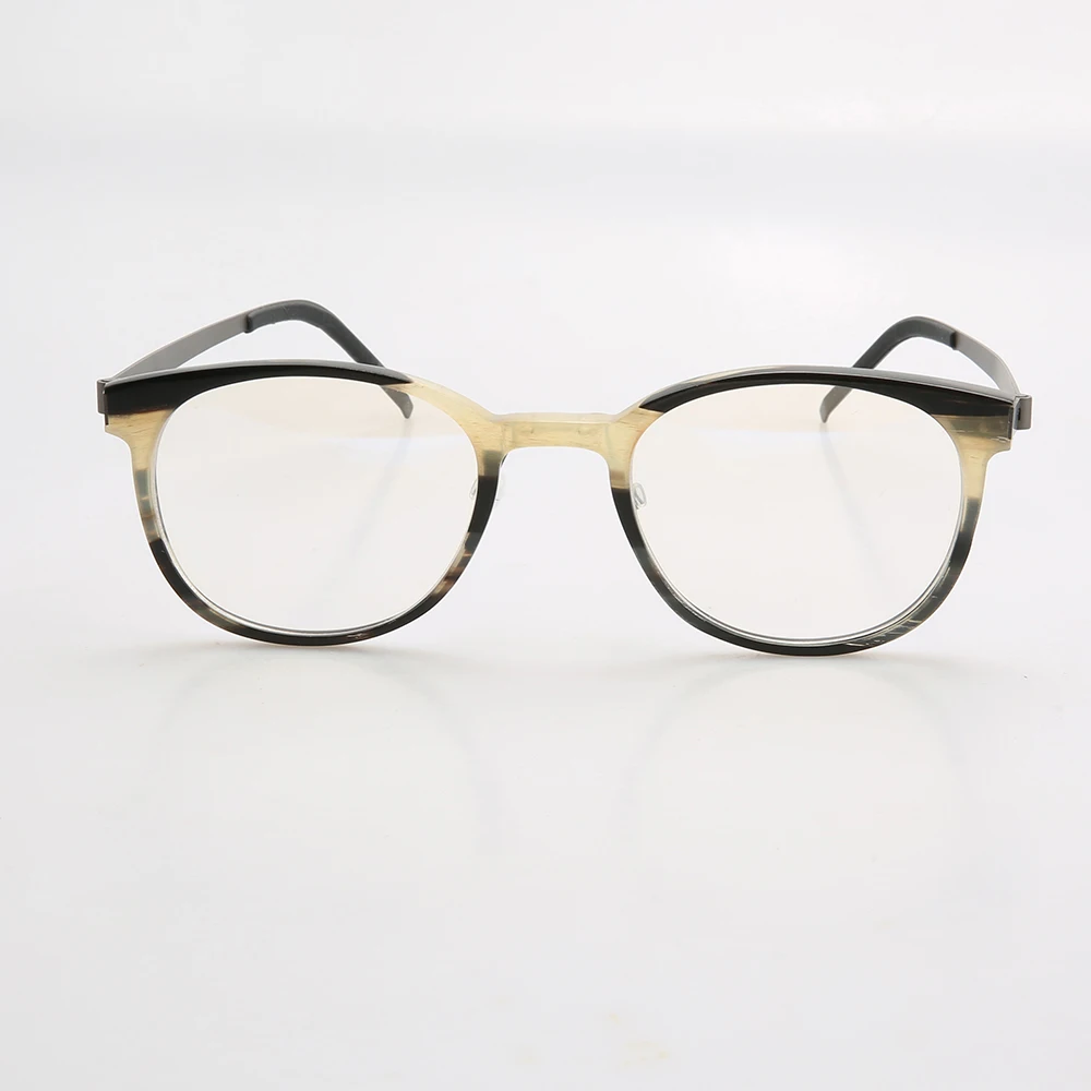 Brand thin and stylish business horn glasses reading mirror titanium legs horn frame non-slip nose pads handmade custom