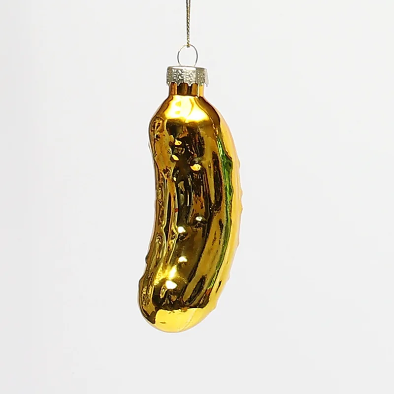 

Christmas Pickle Tree Ornament, Glass Blown Green Pickle Hanging Ornaments Pickled Cucumber Christmas Tree Decorations Pendant