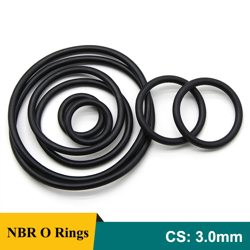 

10/50Pcs Black NBR O Ring Gasket Thickness CS 3mm OD 9~210mm Nitrile Rubber Round O Type Corrosion Oil Resist Sealing Washer