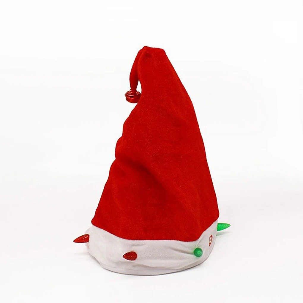 

Полиэстеровая качающаяся шляпа Санта-Клауса с музыкальным приводом, АБС-пластик, эмалированная ткань, радость для праздников и ткани, ношенная танцевальная шапка Санта-Клауса с колокольчиком
