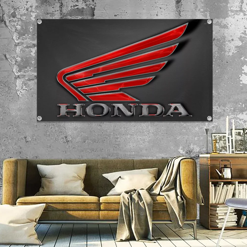 Funny Flags for Rooms Banner Flags for Bedrooms Garage Decoration Decoration Garage Garage Flag A-honda-a Outdoor Decorations