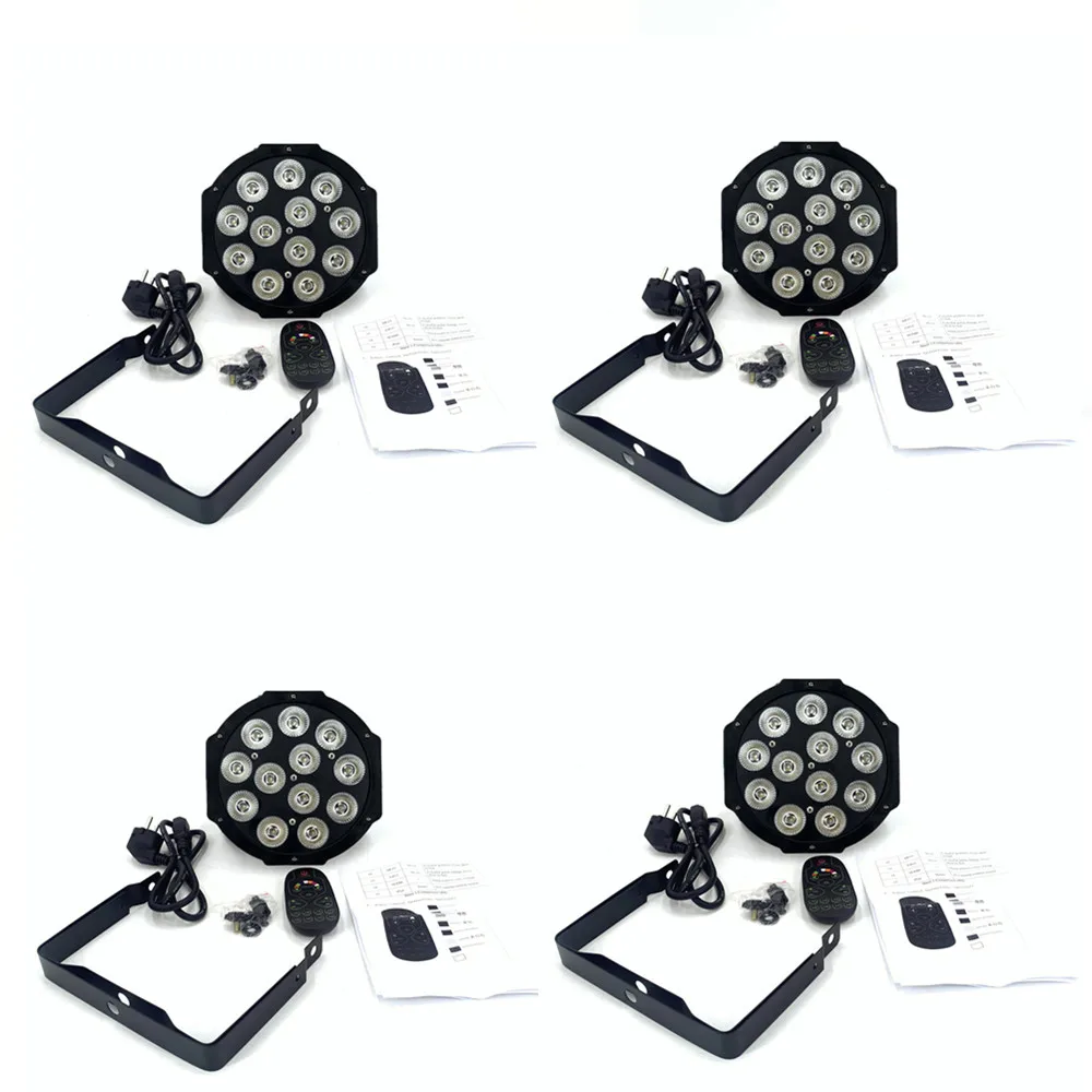 

4pcs/12X18W wireless remote Led Par Light RGBWAUV control Disco Wash Lights Equipment 8 Channels Dmx 512 LedStage Lighting