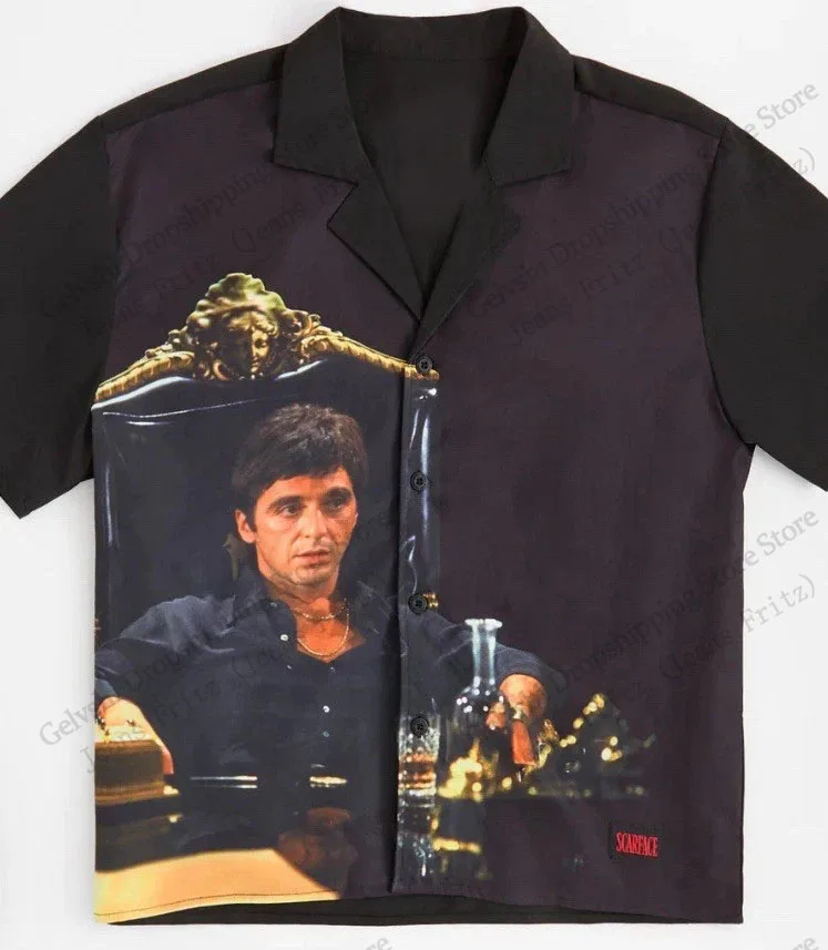

Tv Series Scarface Hawaiian Shirt Tony Montana 3D Print Shirt Men Women Fashion Short Sleeve Beach Blouse Street camisetas Tops